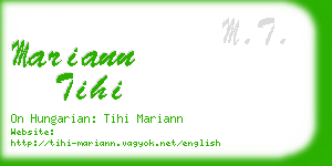 mariann tihi business card